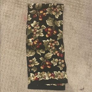 Echo silk Floral Black Scarf with Cherry Design